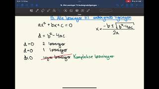 15.  Alle løsninger til andengradsligningen