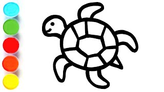 Draw a picture of a turtle | нарисуй черепаху | 거북이 그림을 그리다 | ارسم صورة سلحفاة