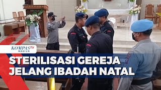 Polisi Cek Pengamanan dan Sterilisasi Gereja Santo Cornelius, Pastikan Ibadah Natal Lancar