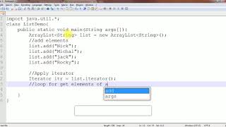 ArrayList Iterator example in java