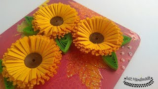 ~JustHandmade~ Quilling gerbera daisy flower -  tutorial