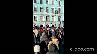 Протесты в России против войны в Украине  Санкт Петербург  06 03 22  Protests in St  Petersburg
