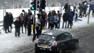 Mob throwing snow balls at cars - Ally Pally 3/4