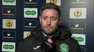 Hibernian manager Lee Johnson reacts to Scottish Cup defeat to Hearts