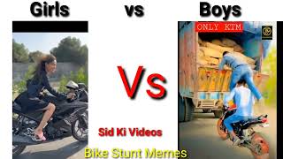 Girls vs Boys Bike Stunt #memes #short