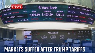 Asian stock markets slump following Trump's US tariffs