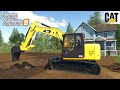 Farming Simulator 19 - CATERPILLAR 311F Crawler Excavator Digging A Pit At A Construction Site