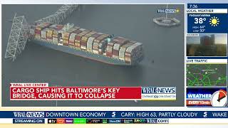 Latest in Baltimore Bridge Collapse: Cargo ship brings down Baltimore bridge, rescuers searching