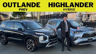 Mitsubishi Outlander PHEV 2025 VS Toyota Highlander Hybrid comparison!