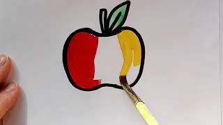 How to draw a apple | drawing apple for kids | drawing for kids