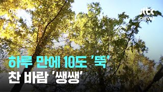 [날씨] 하루 만에 10도 '뚝'…찬 바람 '쌩쌩' / JTBC 아침\u0026