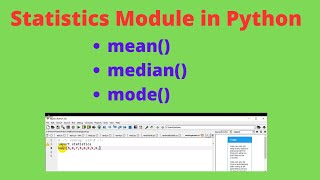 Statistic Module in Python || CBSE Class 11 and 12 Computer Science