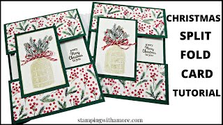 HOW TO MAKE A CHRISTMAS SPLIT FOLD CARD (This Funfold Card will Wow your Family and Friends)