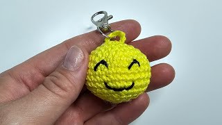 Smilie häkeln, sehr einfach, auch für Anfänger, easy, Tutorial, Schlüsselanhänger, key chain