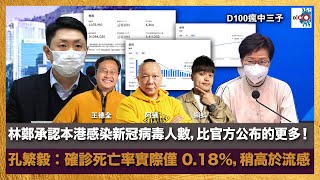 林鄭承認本港感染新冠人數，比官方公布的更多！孔繁毅︰確診死亡率實際僅 0.18%，稍高於流感。｜瘋中三子｜王德全、阿通、蝌蚪