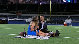 Rachel & Aven Kiss at SoFi Stadium on The Bachelorette 19x03 (July 25, 2022)