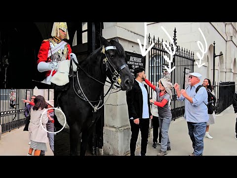 Was what this tourist couple did considered assault? The King's Guard on duty at Horse Guards