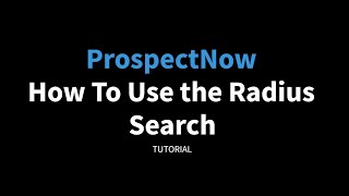 Find Leads Using the Radius Search