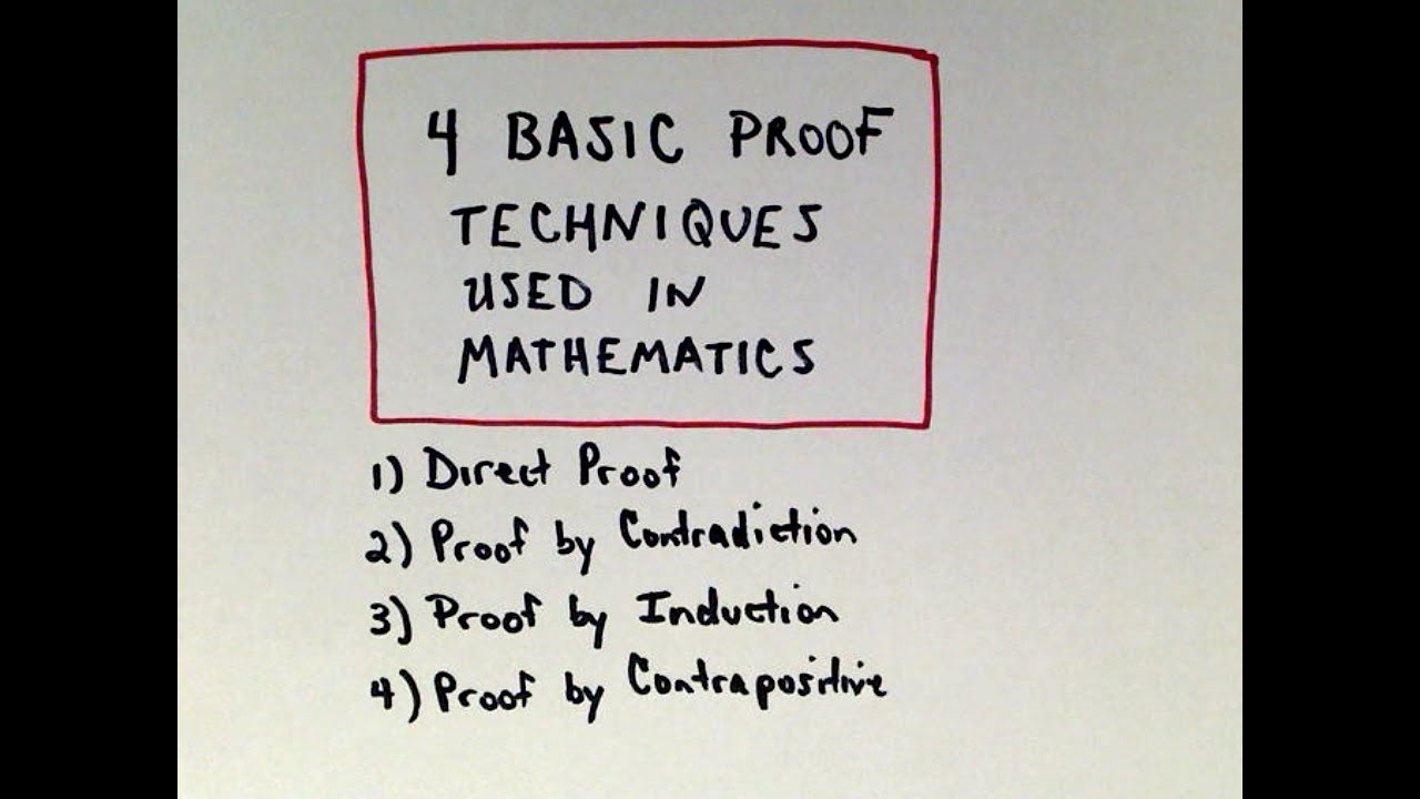 Four Basic Proof Techniques Used In Mathematics - YouTube