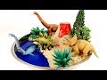 DIY VOLCANO ERUPTION with Lava. Learn Dinosaurs Volcano Science Kit for Kids Mini beach Kinetic Sand