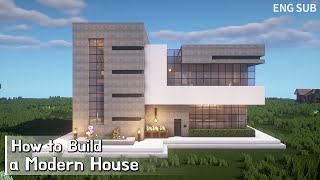 Minecraft: How To Build a Modern House Tutorial(Building Tutorial) (#6) | 마인크래프트 건축, 집 짓기, 인테리어