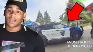 Fanum Reacts to the MOST INSANE high speed POLICE CHASE 🤯💨
