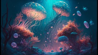 Jellyfish in 4k ultra HD Blueray jelly fish  in blue light 