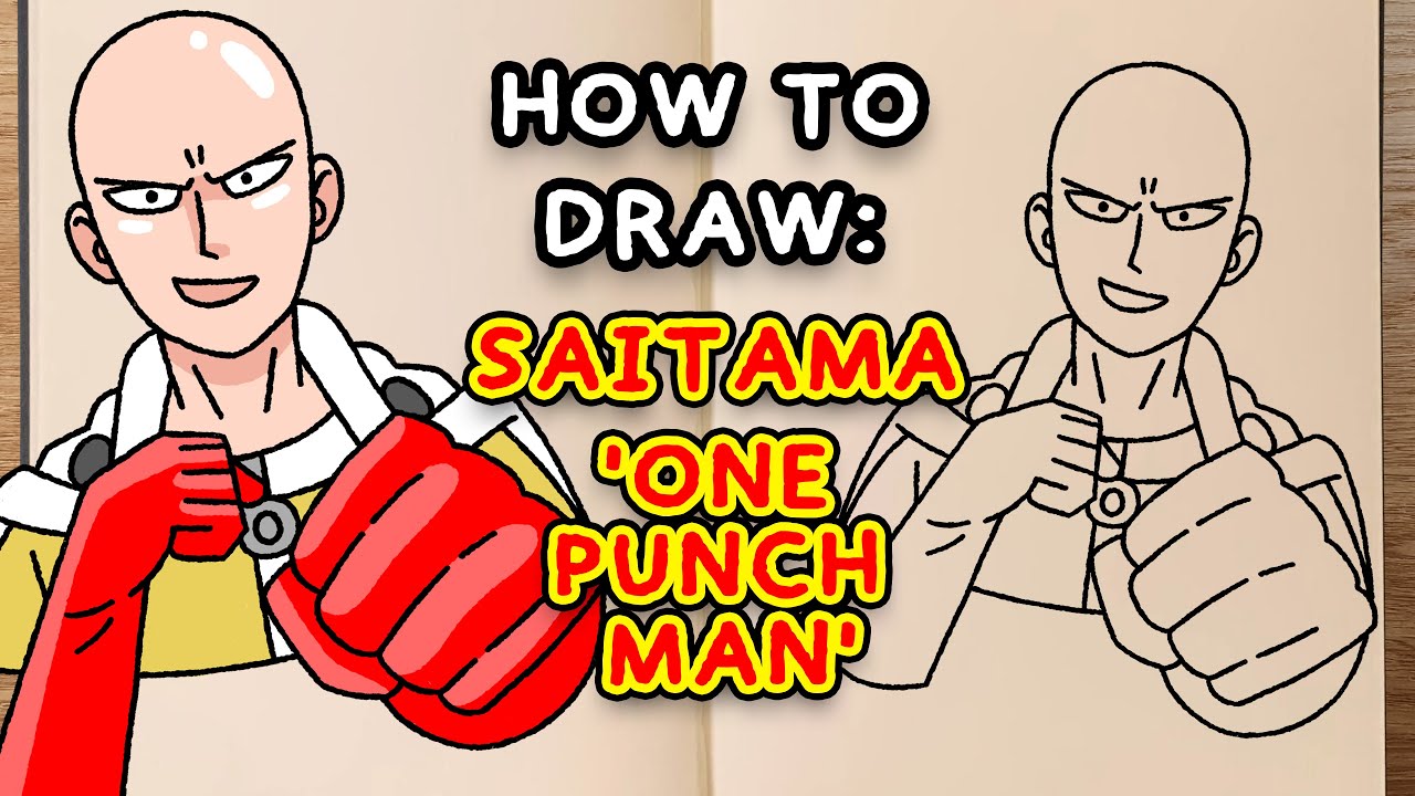 How To Draw Anime! SAITAMA From 'ONE PUNCH MAN' (step By Step Tutorial ...