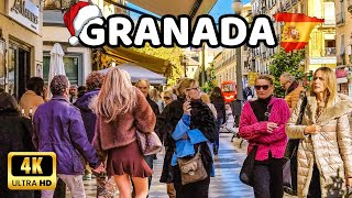 🇪🇦[4K] GRANADA - ✨️შობა ესპანეთის ყველაზე მომხიბვლელ ქალაქში - ზამთრის გასეირნება