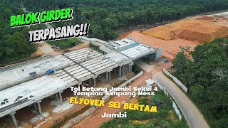 Balok Girder Terpasang! Flyover Sungai Bertam Makin Dekat Rampung - Drone View