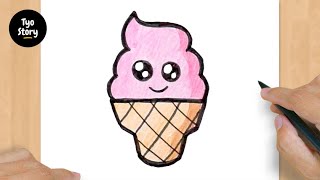 #164 How to Draw a Cute Ice Cream - Easy Drawing Tutorial
