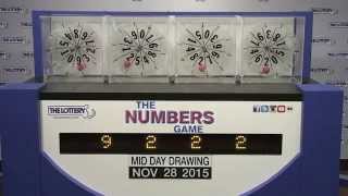 Midday Numbers Game Drawing: Saturday, November 28, 2015