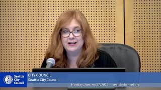 Seattle City Council meeting 1/27/2020