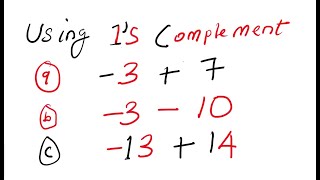 1s Complement - (Addition and Subtraction)