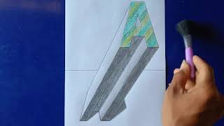 LOUY9 NEWS-3D Trick Art On Paper ///  Letter "A" With Graphite Pencil.