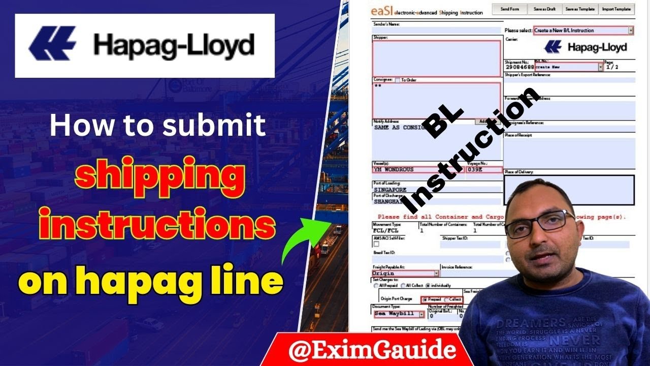 How To Submit Hapag Shipping Instruction Online | Hapag-lloyd Shipping ...