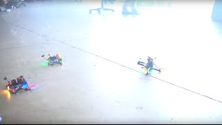 4K HD High Speed Drone warehouse racing ends in a wipeout