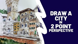 How to draw a city in 2 point perspective