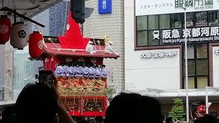 祇園祭 前祭　山鉾巡行　長刀鉾　四条河原町交差点　辻回し　自然音　2022.7.17　③