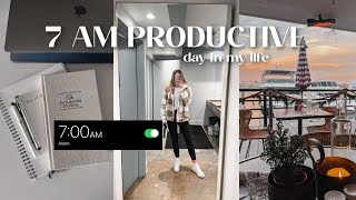 PRODUCTIVE *7AM* DAY IN MY LIFE: working, gym workout, grwm + dinner date!