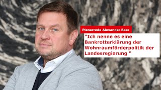 Plenarrede Alexander Baer vom 22.09.2023 zum Antrag FDP: Wortbruch der Grunderwerbsteuerentlastung