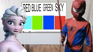 NEW Learn Colors & ABC With Spiderman, Frozen Elsa  Superheroes Quiz ,Toys,Pets Funny Kids
