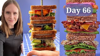 Behind the scenes - food styling a sandwich stack!