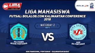 POLNEP vs AMIK BSI PONTIANAK LIMA Futsal : Bolalob.com Kalimantan Conference 2018