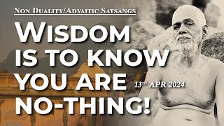 663. Bhagavan Ramana Satsang - Wisdom is to know you are No-thing!