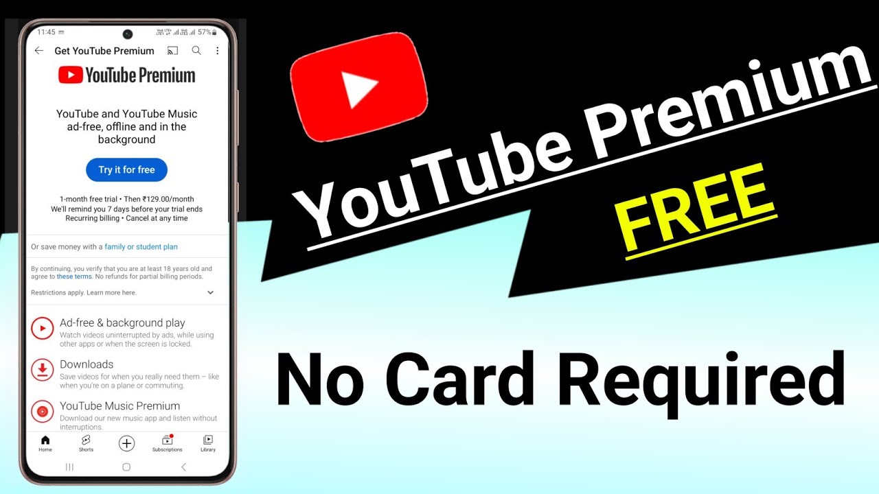 Youtube Premium Free | How To Redeem YouTube Premium Free Trial ...