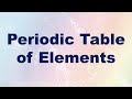 Periodic Table of Elements Definition