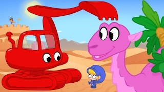Morphle the digger in the Desert - Digger and Excavator video for kids