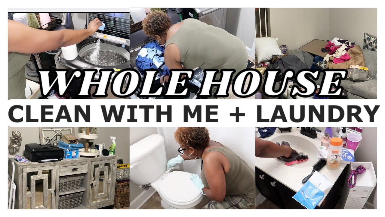 New Whole House Clean With Me Bathroom Livingroom Laundry Clean