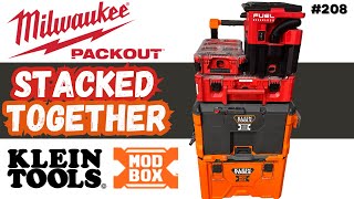 Klein MODBOX and Milwaukee PACKOUT Stacked Together - Modbox to Packout Adapter